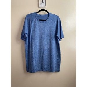 Lululemon Live In Practice Athletic Shirt Men's XL Blue Short Sleeve
